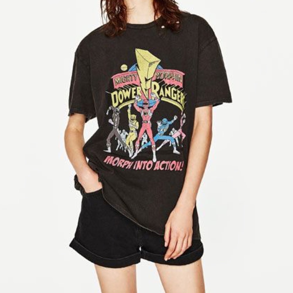 NWOT Zara Power Rangers Graphic Tee